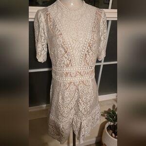 SAYLOR Cream Lace Mini Dress